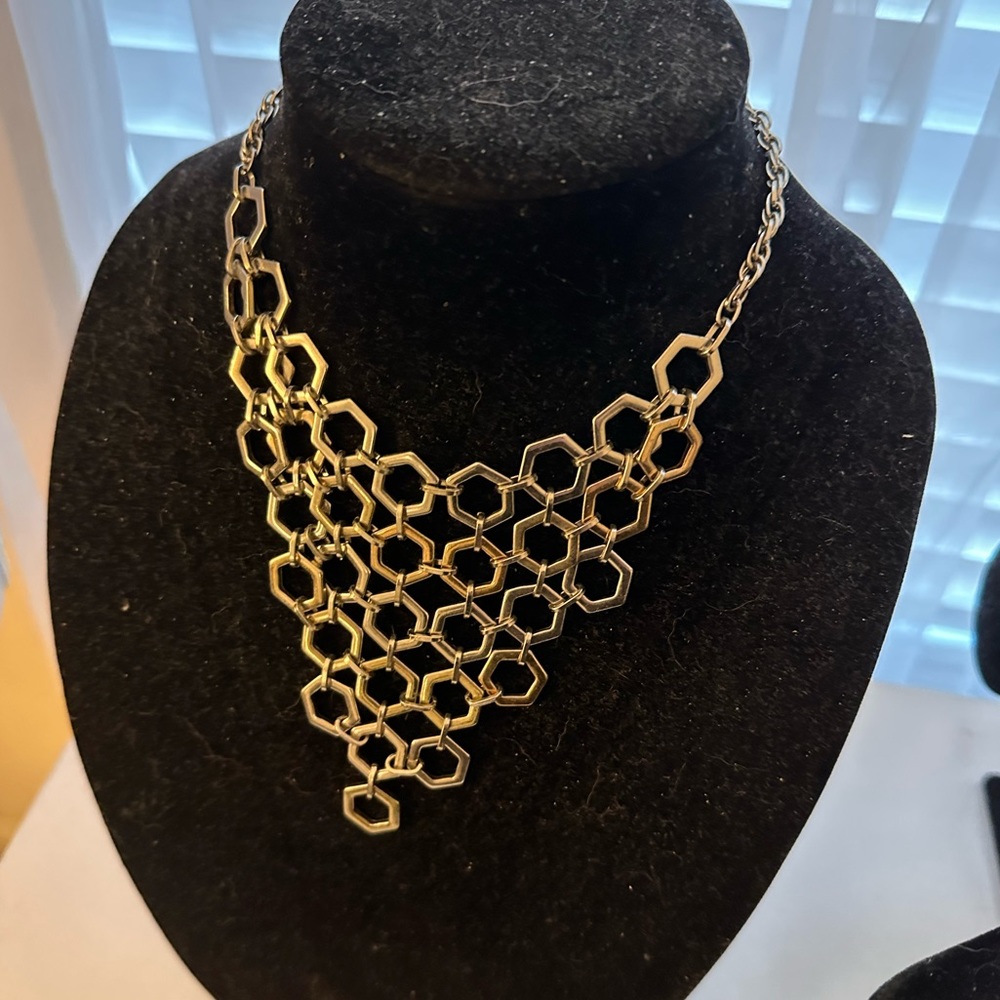 Gold and silver tone chain necklace-no marking